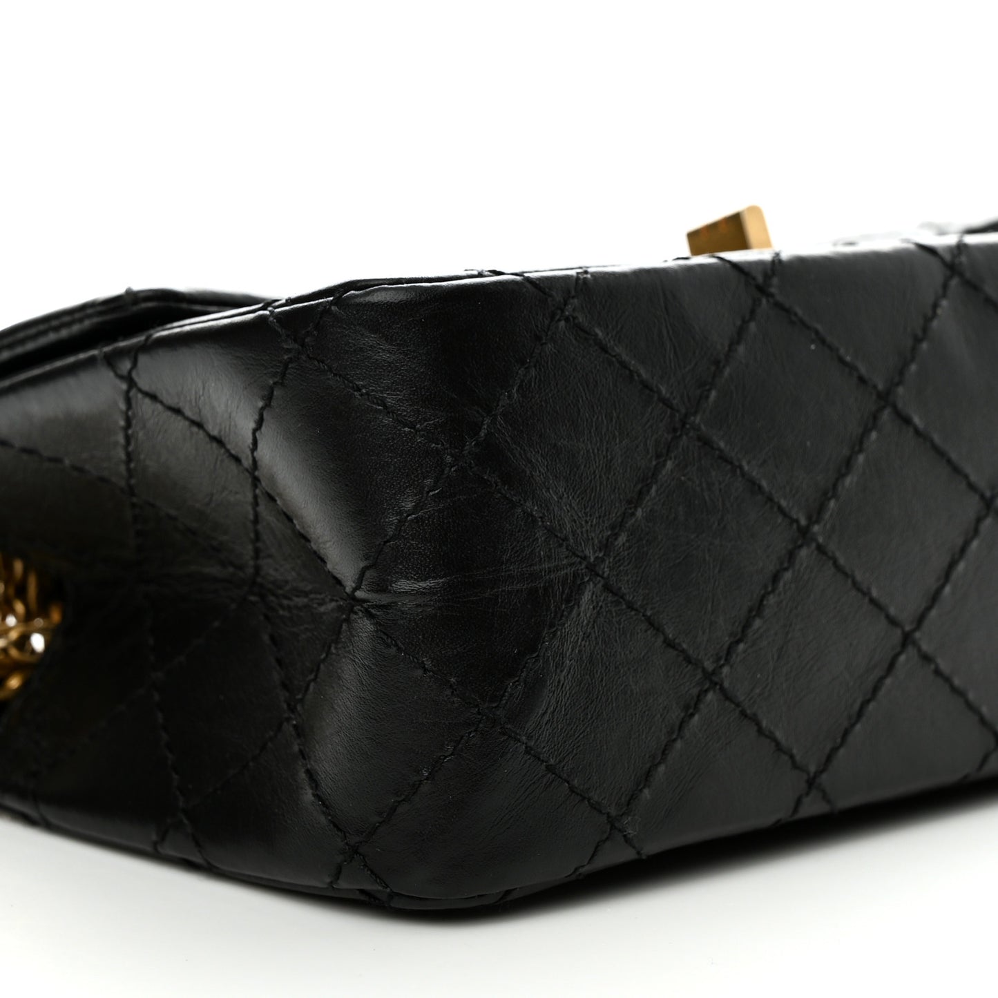 Aged Calfskin Quilted 2.55 Reissue Mini Flap Black