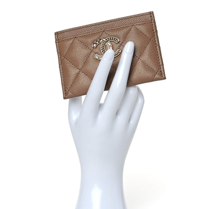 Chanel Caviar Quilted Multi Chain Card Holder Beige 2 of 10