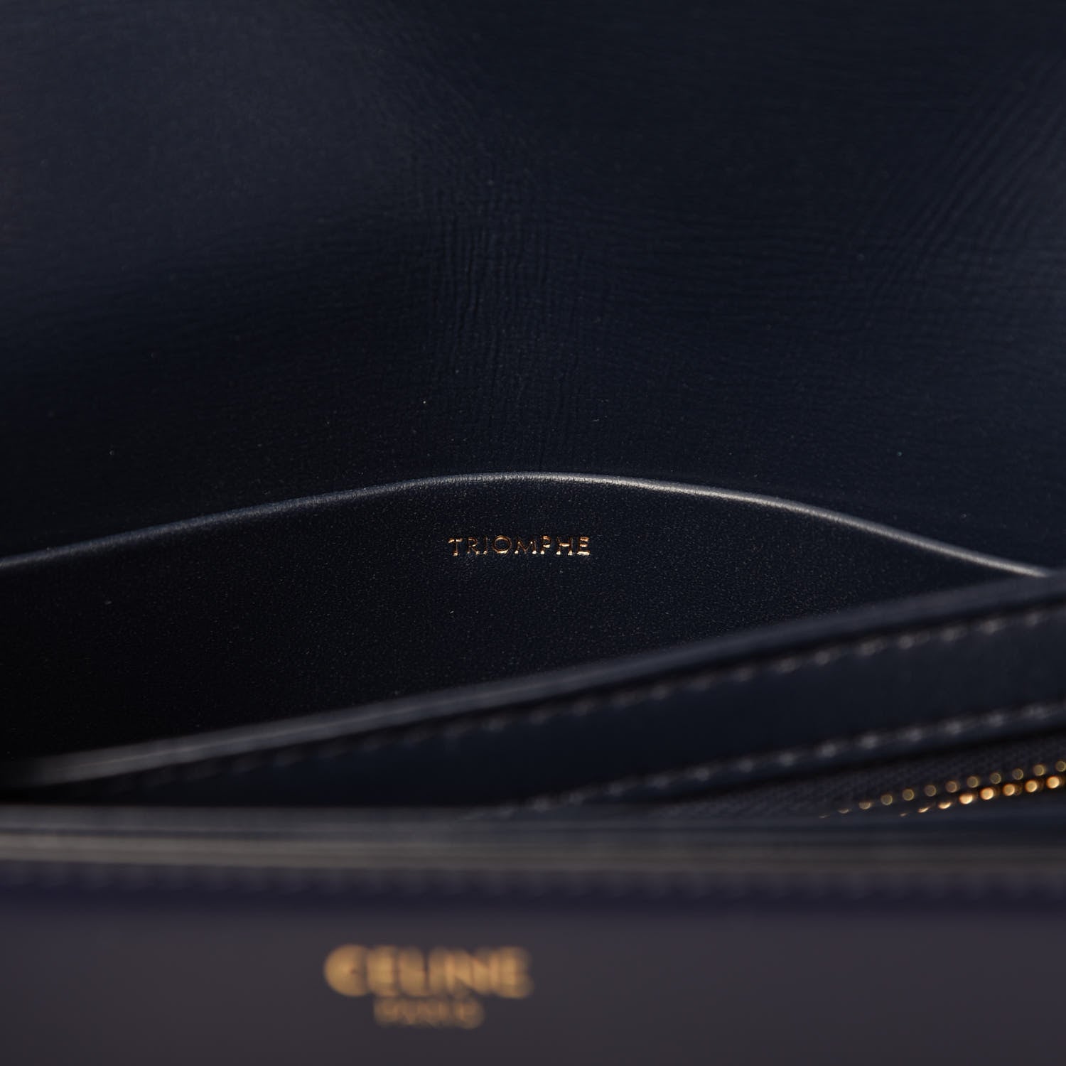 Celine Shiny Calfskin Teen Triomphe Dark Blue 9 of 10
