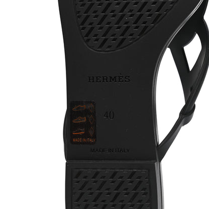 Hermes Rubber Womens Egerie Sandals 40 Black 6 of 9