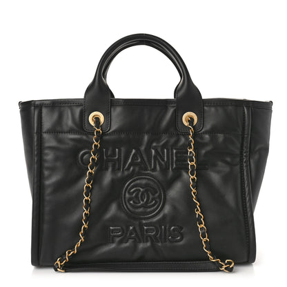 Chanel Calfskin Small Deauville Tote Black 4 of 11