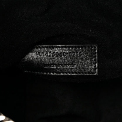 Saint Laurent Woven Wool Embroidered Baby Emmanuelle Bucket Bag Black 7 of 13