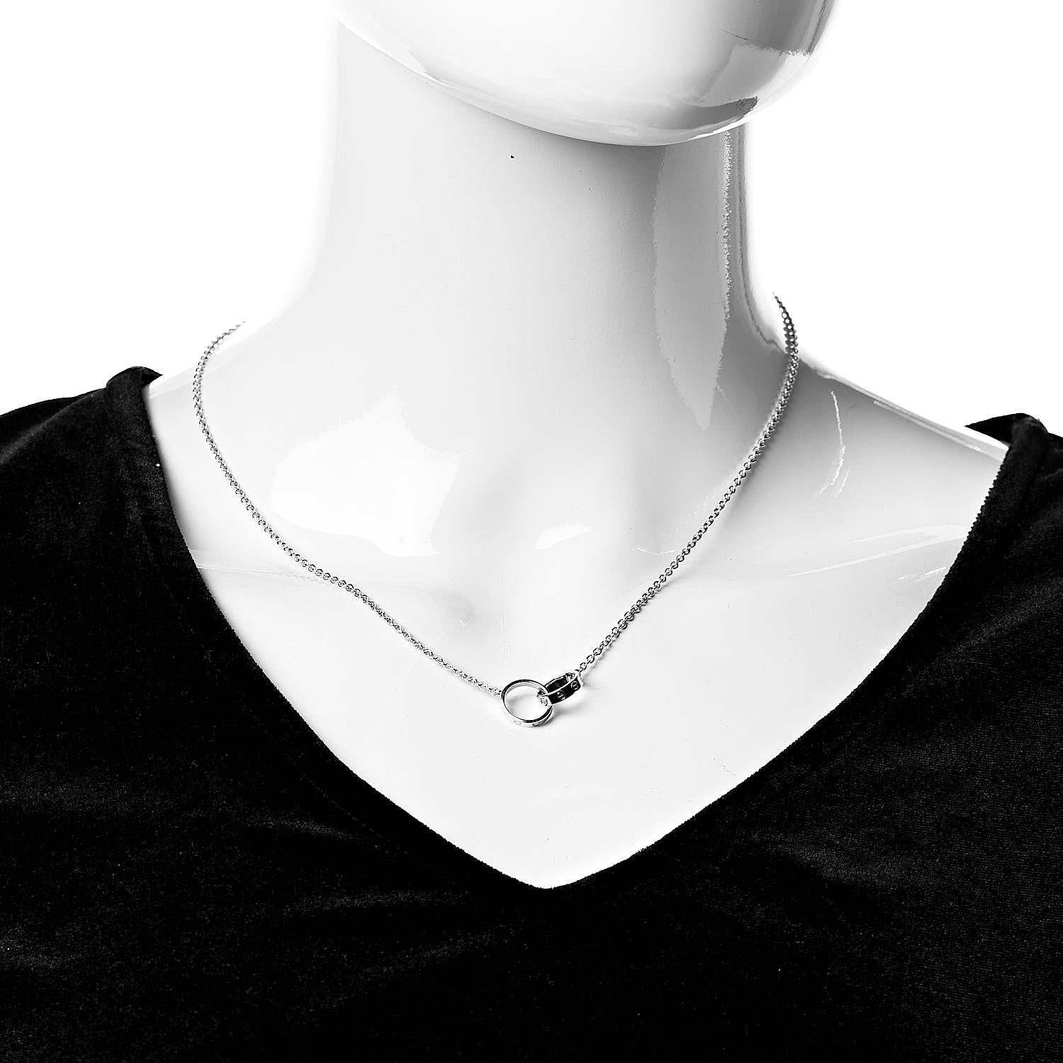 Cartier 18K White Gold Interlocking LOVE Necklace 2 of 6