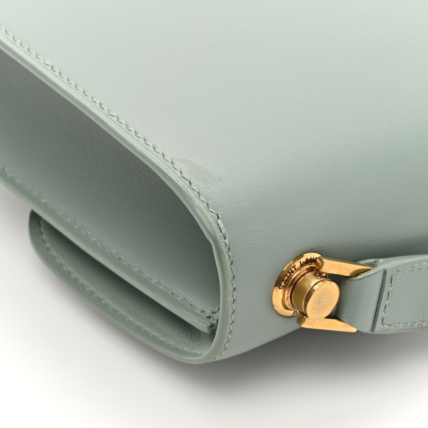 Smooth Calfskin Carre Satchel Vert Opaline