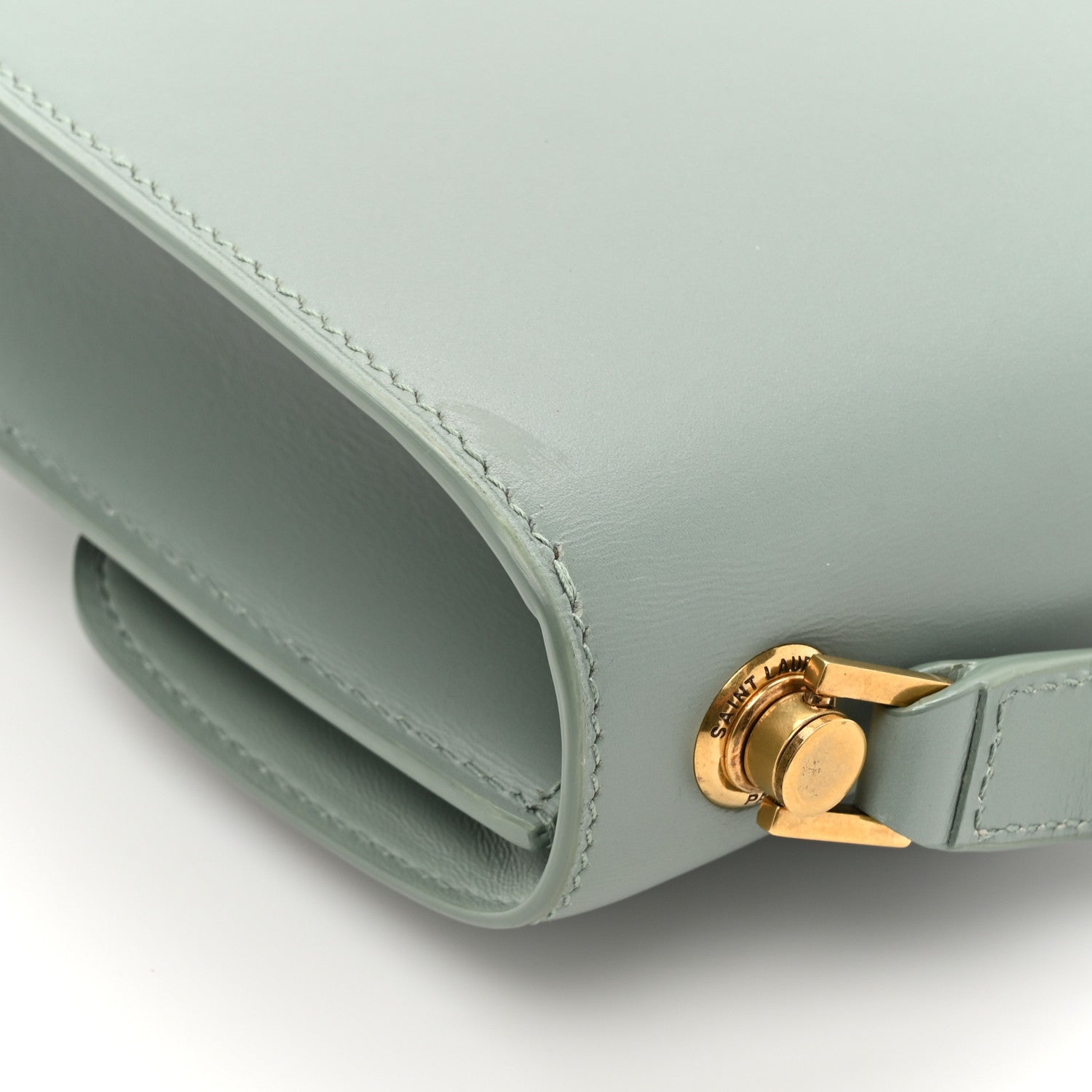 Saint Laurent Smooth Calfskin Carre Satchel Vert Opaline 17 of 18