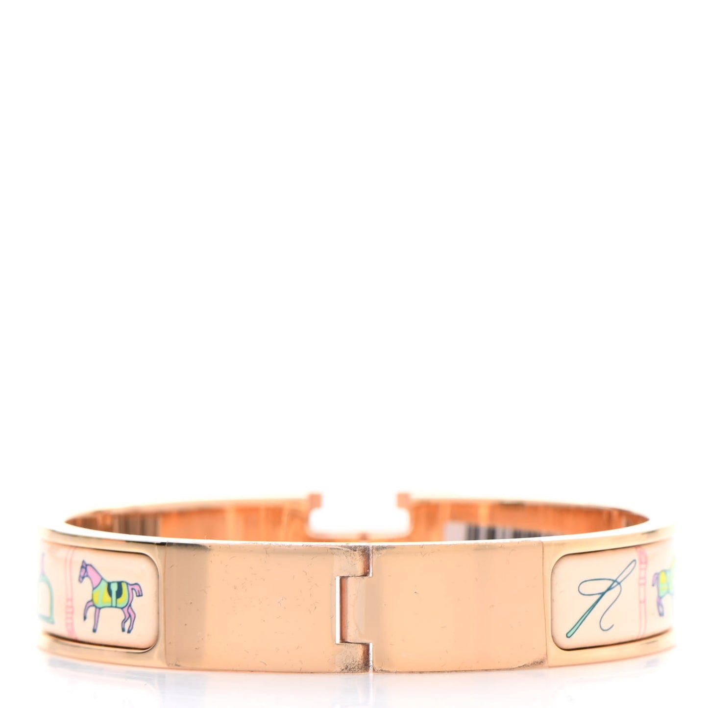 Enamel Narrow Print Couvertures et Tenues de Jour Clic Clac H Bracelet PM Color Patch Pannacotta