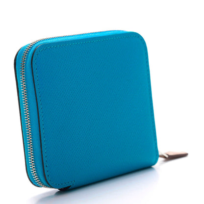Hermes Epsom Silk'In Compact Wallet Bleu Zanzibar 3 of 8