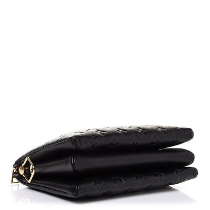 Louis Vuitton Lambskin Embossed Monogram Coussin PM Black 4 of 10