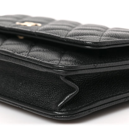 Chanel Caviar Quilted Tiny CC Wallet On Chain WOC Black 9 of 9