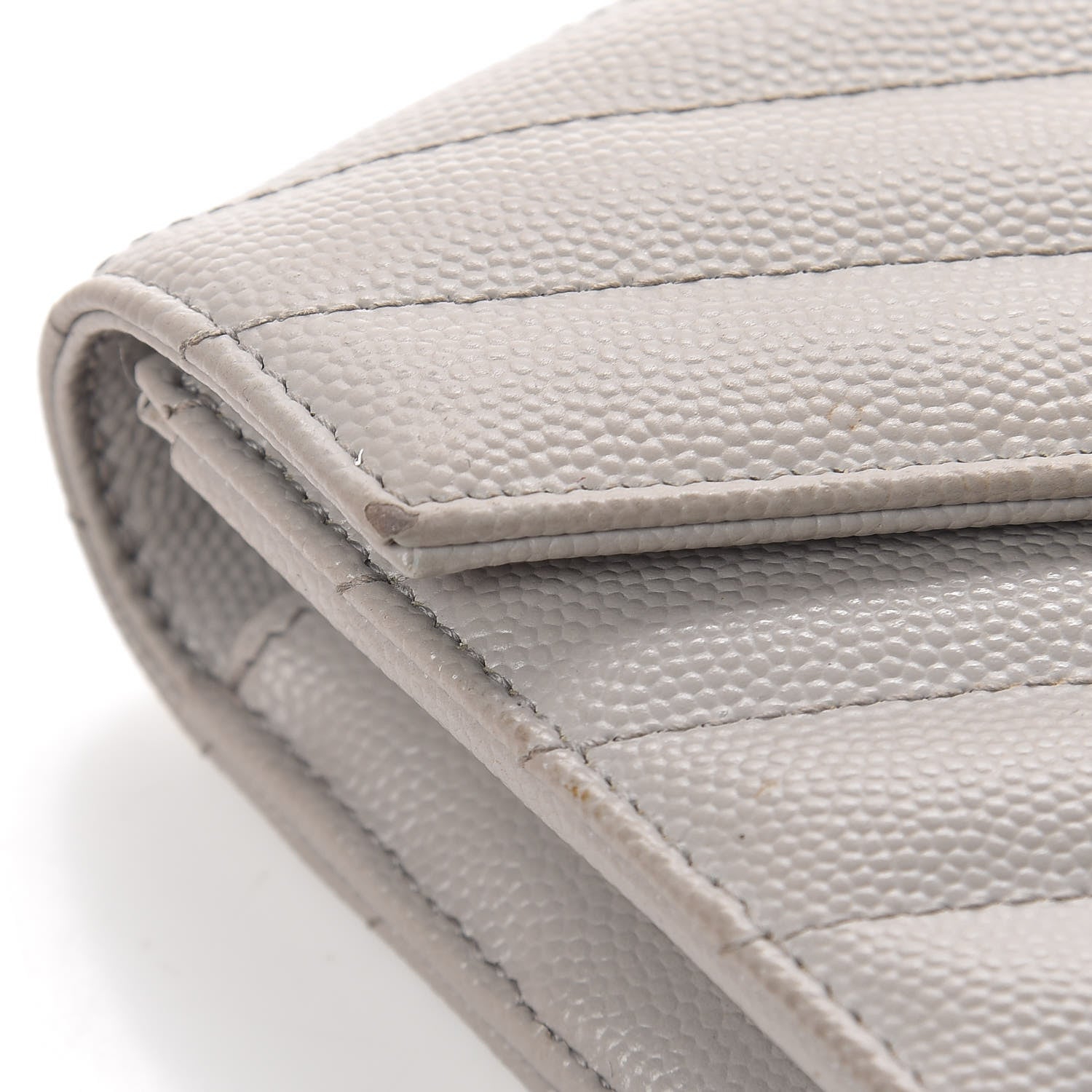 Saint Laurent Grain De Poudre Matelasse Chevron Monogram Flap Wallet Souris 9 of 11
