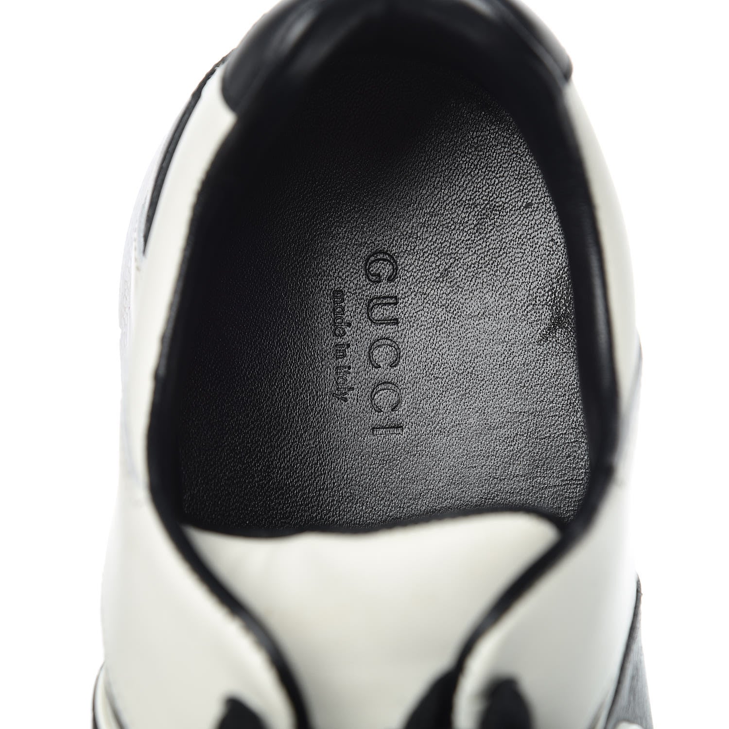 Gucci Calfskin Womens Interlocking G Sneakers 39 Black White 10 of 17