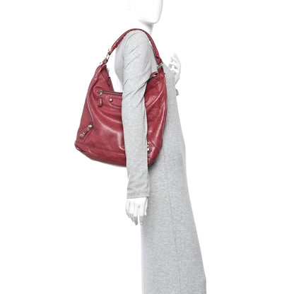 Balenciaga Agneau Giant 12 Silver Hardware Day Hobo Cassis 2 of 16