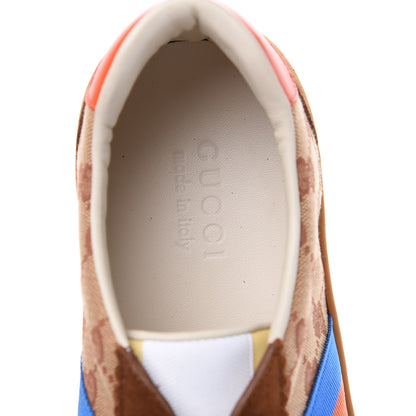 Gucci GG Monogram Suede Web Mens G74 Sneakers 9 Beige Ruggine Cuir 6 of 10