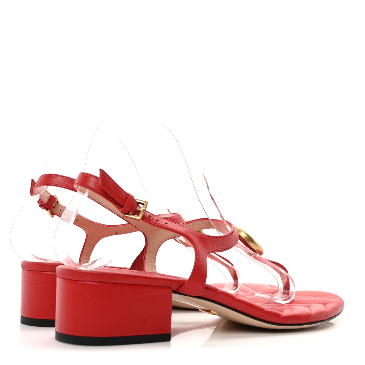 Gucci Nappa Matelasse Double G 35mm Thong Sandals 38 Maple Red 6 of 9
