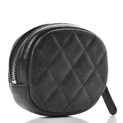 Chanel Caviar Quilted Zip Around Classic Coin Purse Black 3 of 7