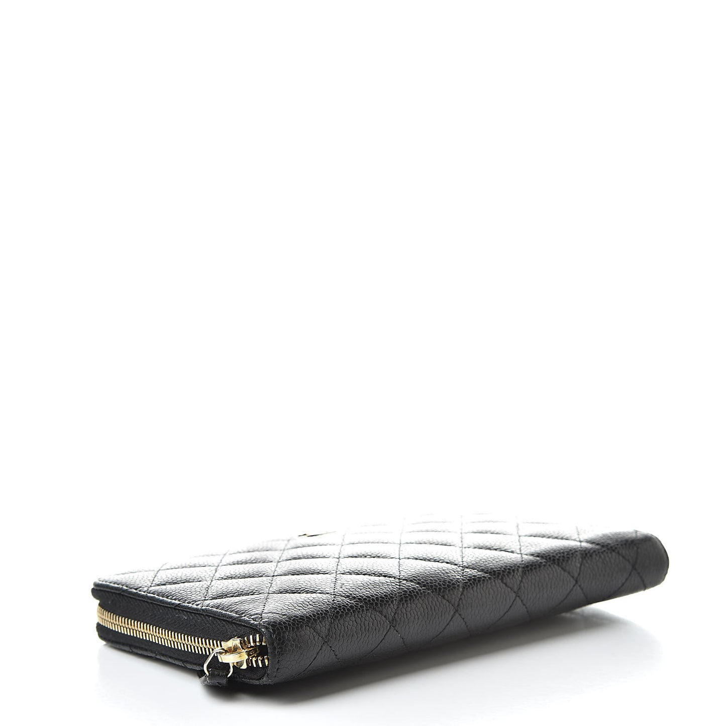 Caviar Quilted Large Zip Around Organizer Wallet Black