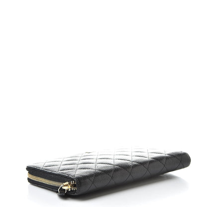 Chanel Caviar Quilted Large Zip Around Organizer Wallet Black 4 of 15
