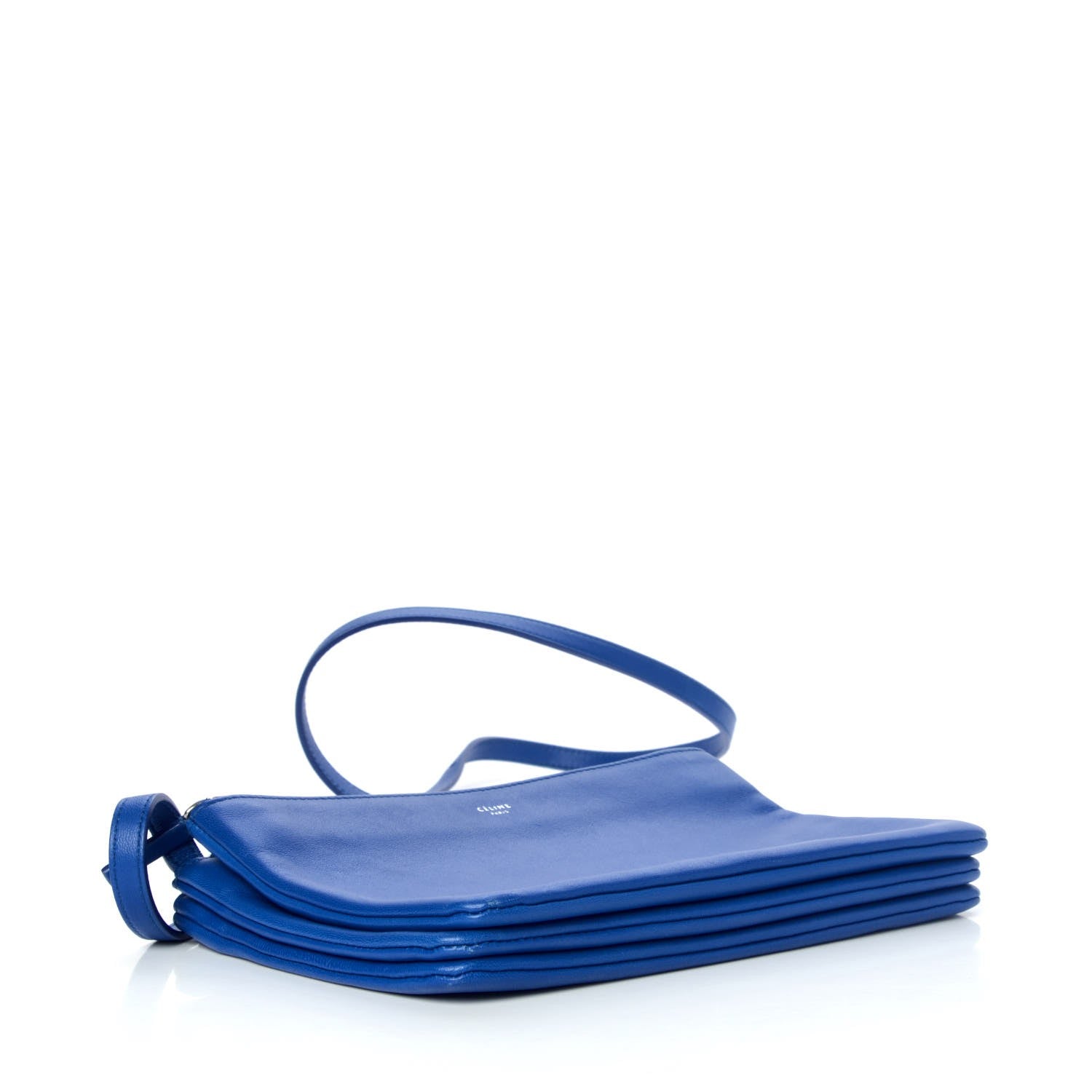Celine Lambskin Small Trio Crossbody Bag Electric Blue 4 of 9