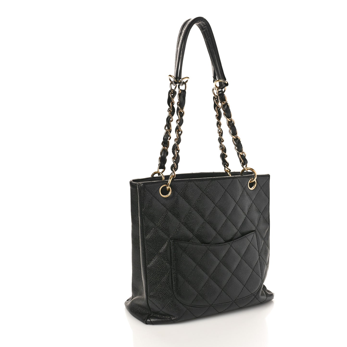 Caviar Quilted Petit Shopping Tote PST Black