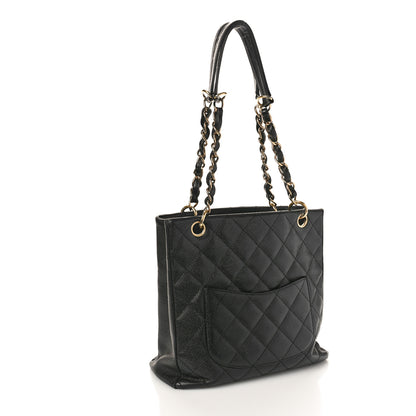 Chanel Caviar Quilted Petit Shopping Tote PST Black 3 of 13