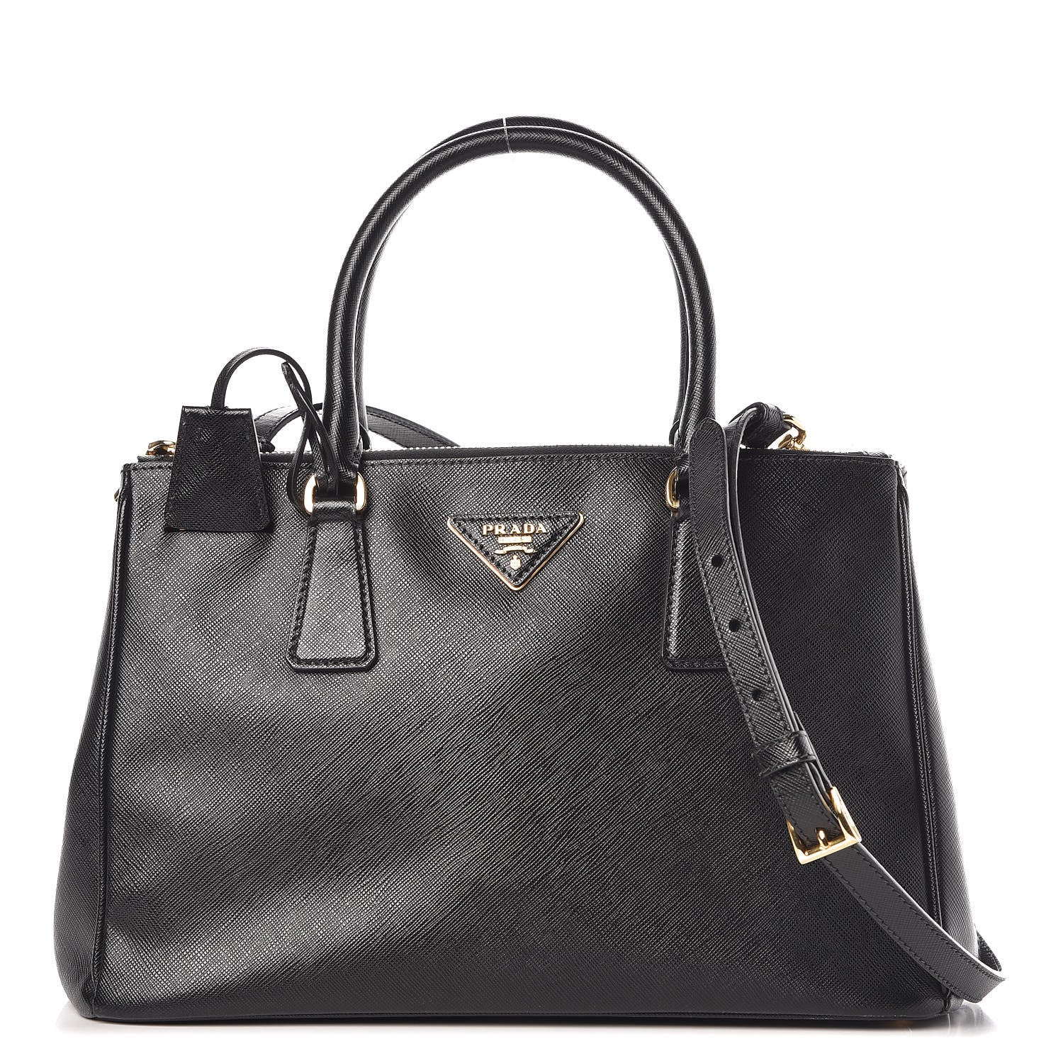 Prada Saffiano Small Galleria Double Zip Tote Black 1 of 12