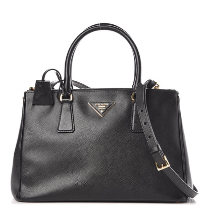 Prada Saffiano Small Galleria Double Zip Tote Black 1 of 12