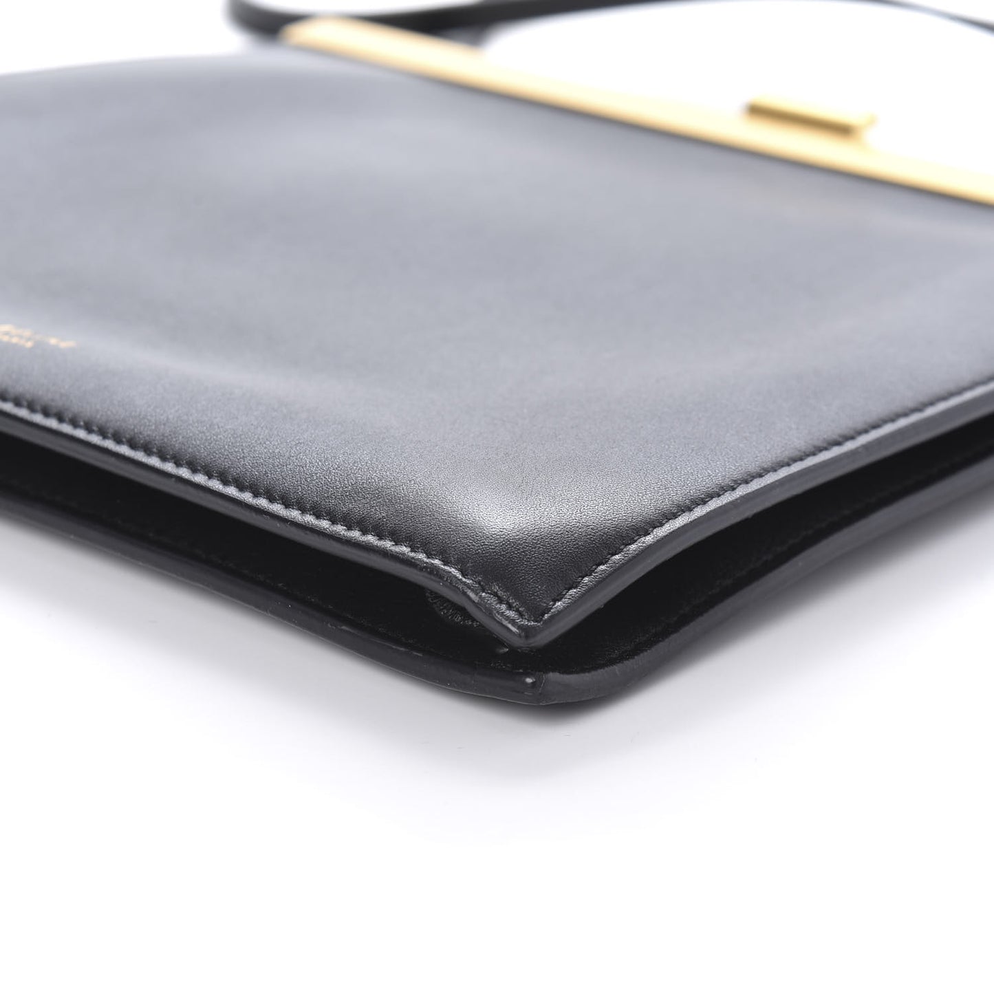 Smooth Calfskin Mini Clasp Bag Black