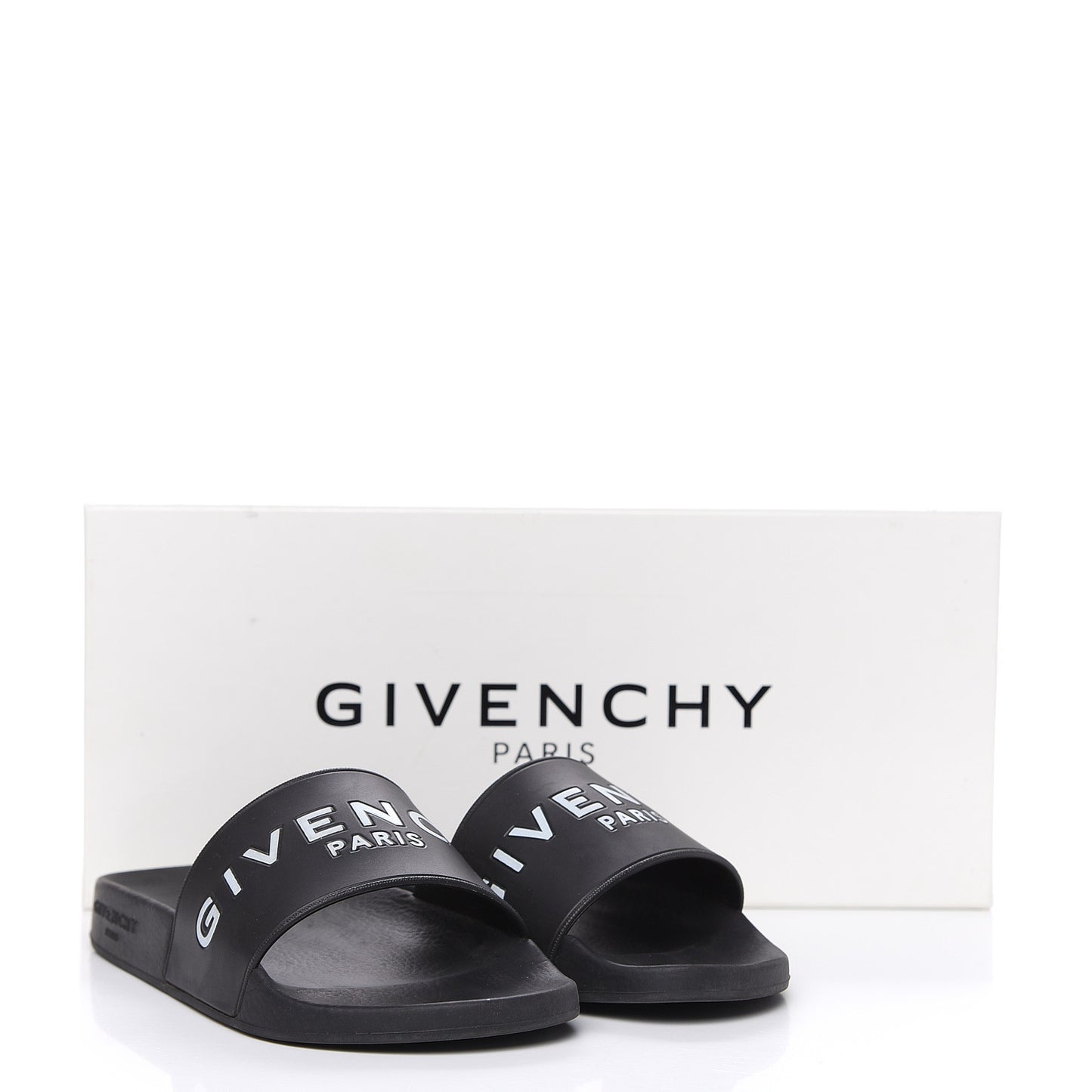 Rubber Logo Womens Pool Slide Sandals 36 Black