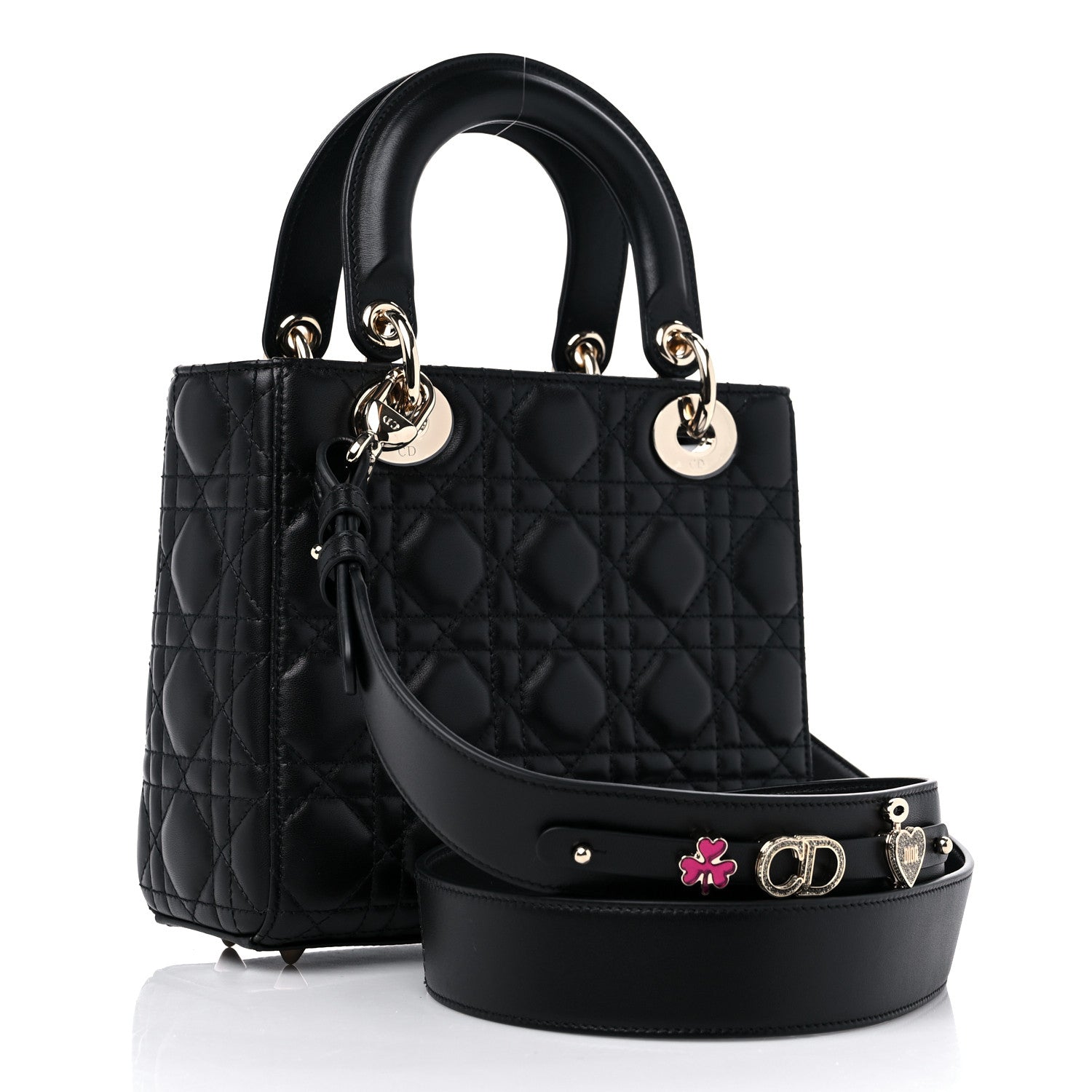 Christian Dior Lambskin Cannage Small My ABCDior Lady Dior Black 2 of 8
