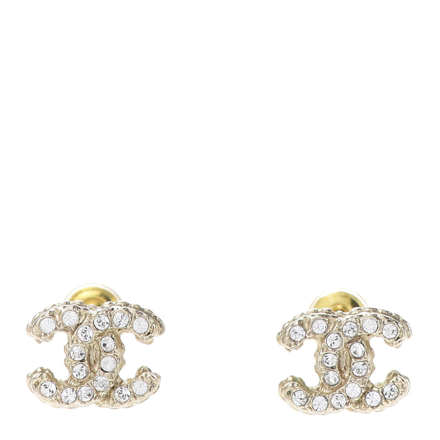 Chanel Crystal Mini CC Earrings Gold 1 of 7