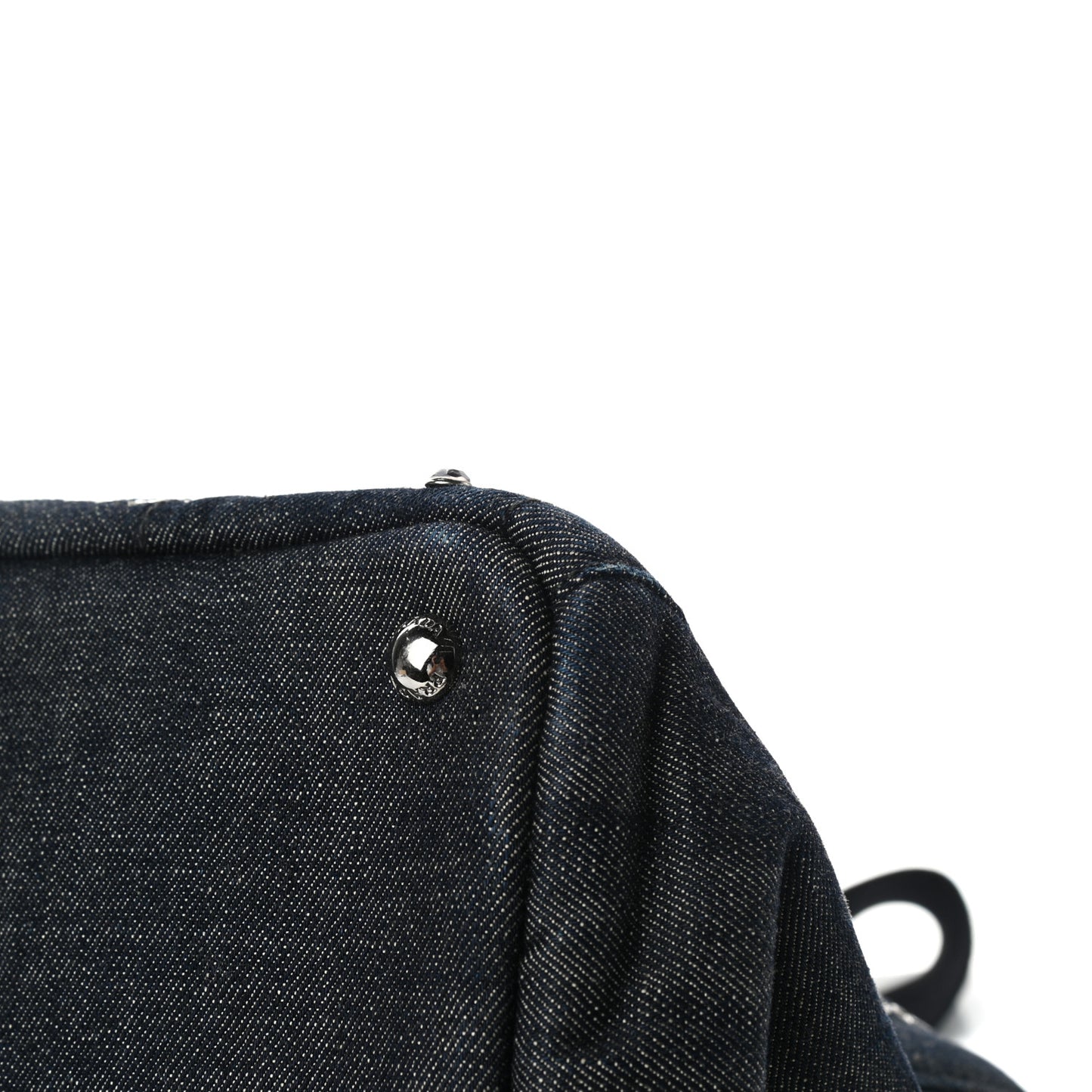 Denim Crystal Studded Canapa Tote Black