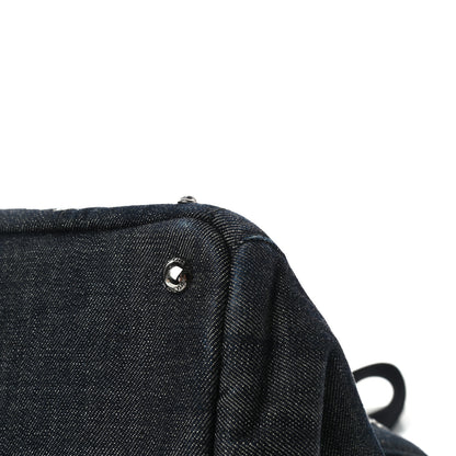 Prada Denim Crystal Studded Canapa Tote Black 9 of 11