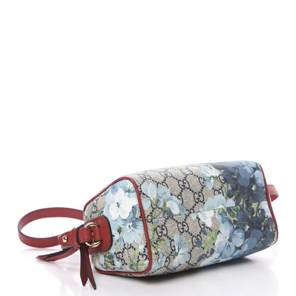 Gucci GG Supreme Monogram Blooms Mini Boston Navy Blue Hibiscus 4 of 11