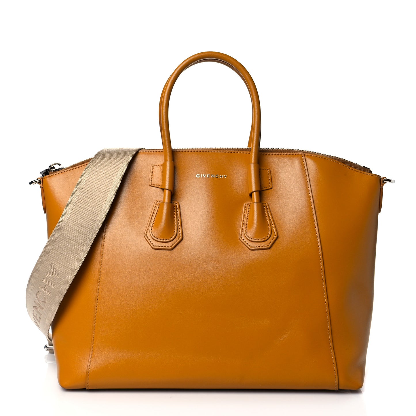 Box Calfskin Small Antigona Sport Top Handle Bag Pumpkin