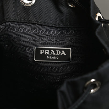 Prada Saffiano Tessuto Nylon Vela Bucket Wristlet Black 6 of 8