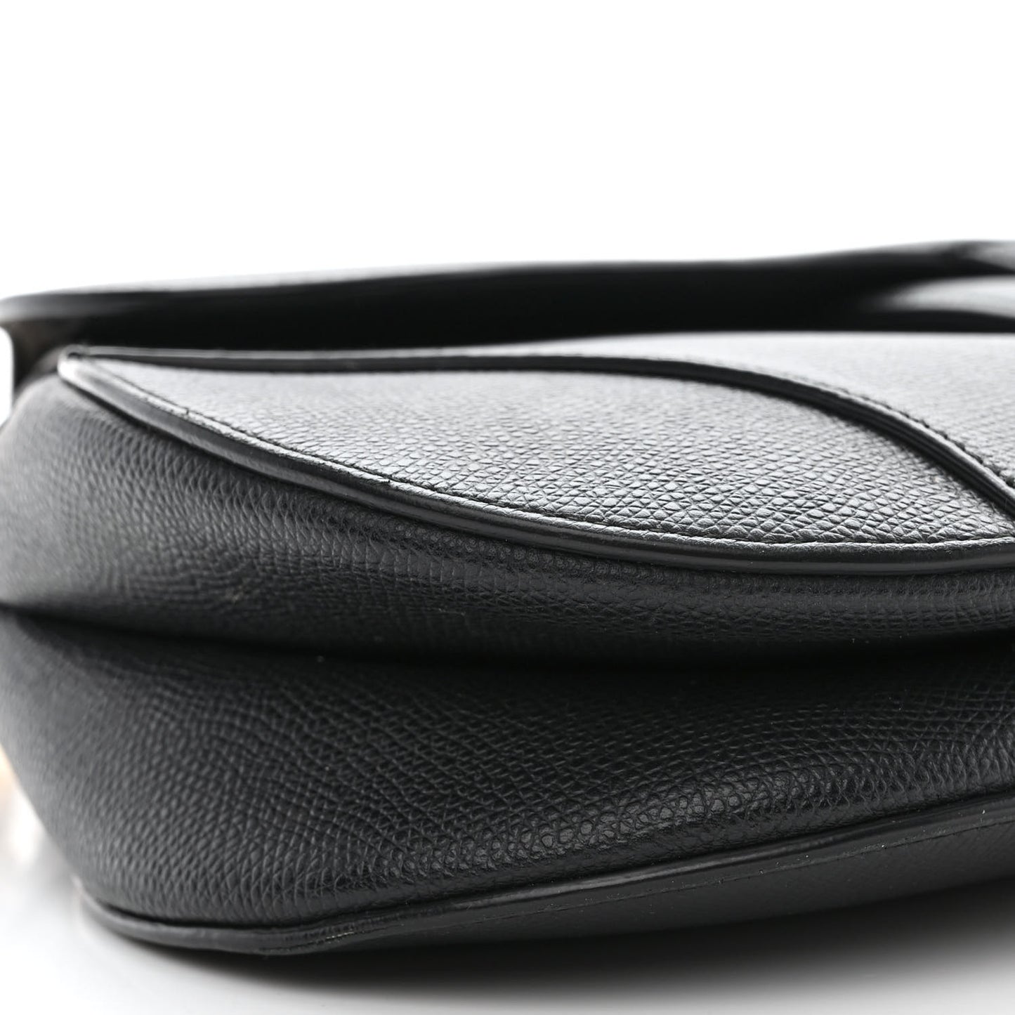 Grained Calfskin Saddle Bag Black