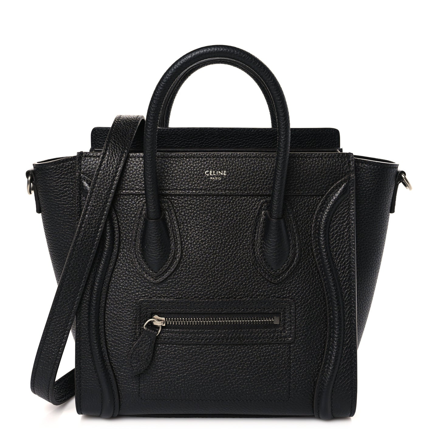 Drummed Calfskin Nano Luggage Black
