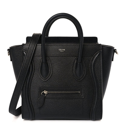 Celine Drummed Calfskin Nano Luggage Black 1 of 10