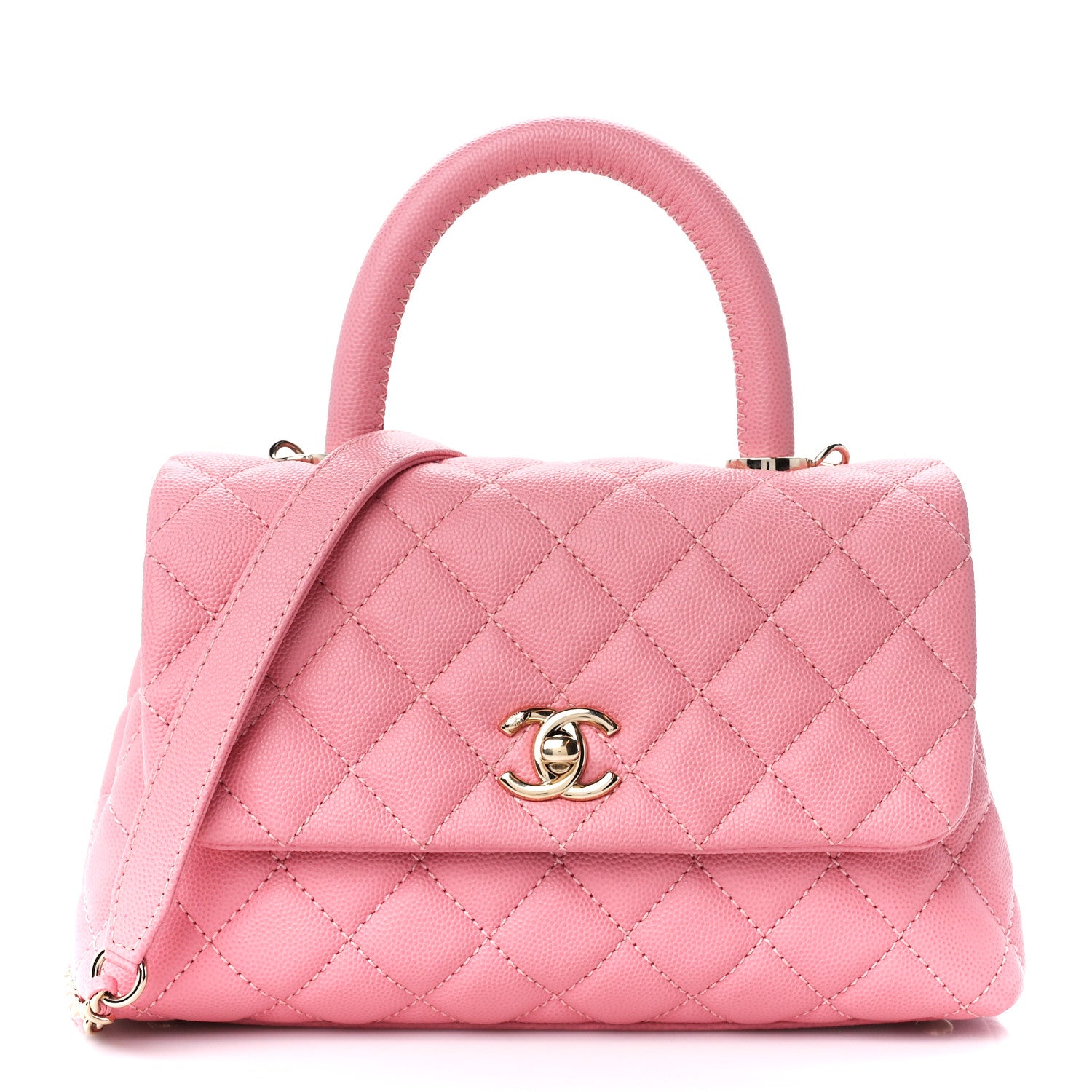 Chanel Caviar Quilted Mini Coco Handle Flap Pink 1 of 11