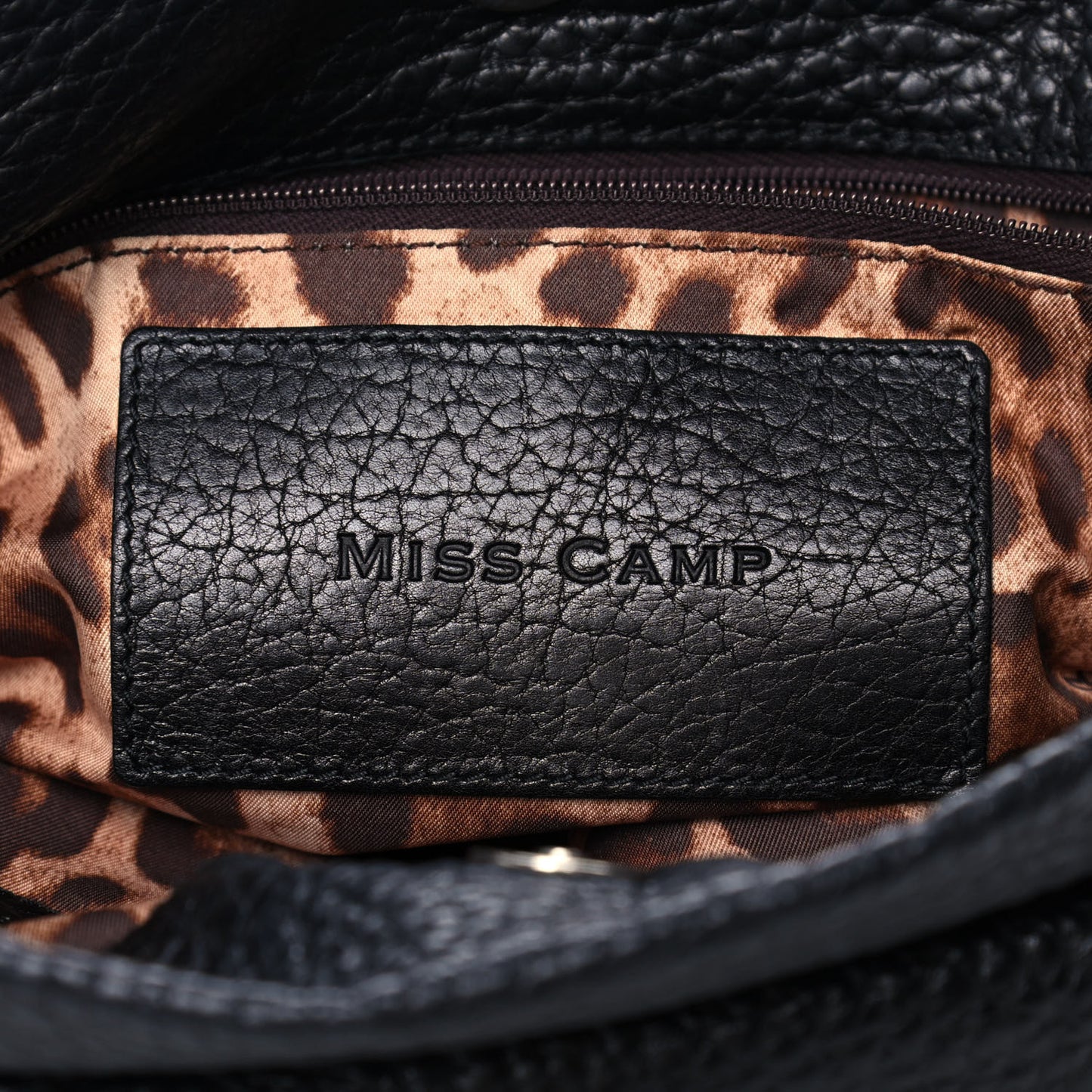 Calfskin Miss Camp Shoulder Bag Black