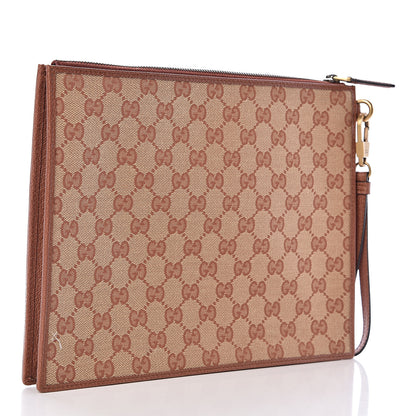 Gucci X MLB GG Monogram NY Yankees Zip Wristlet Pouch Beige Ruggine Ivory 3 of 9