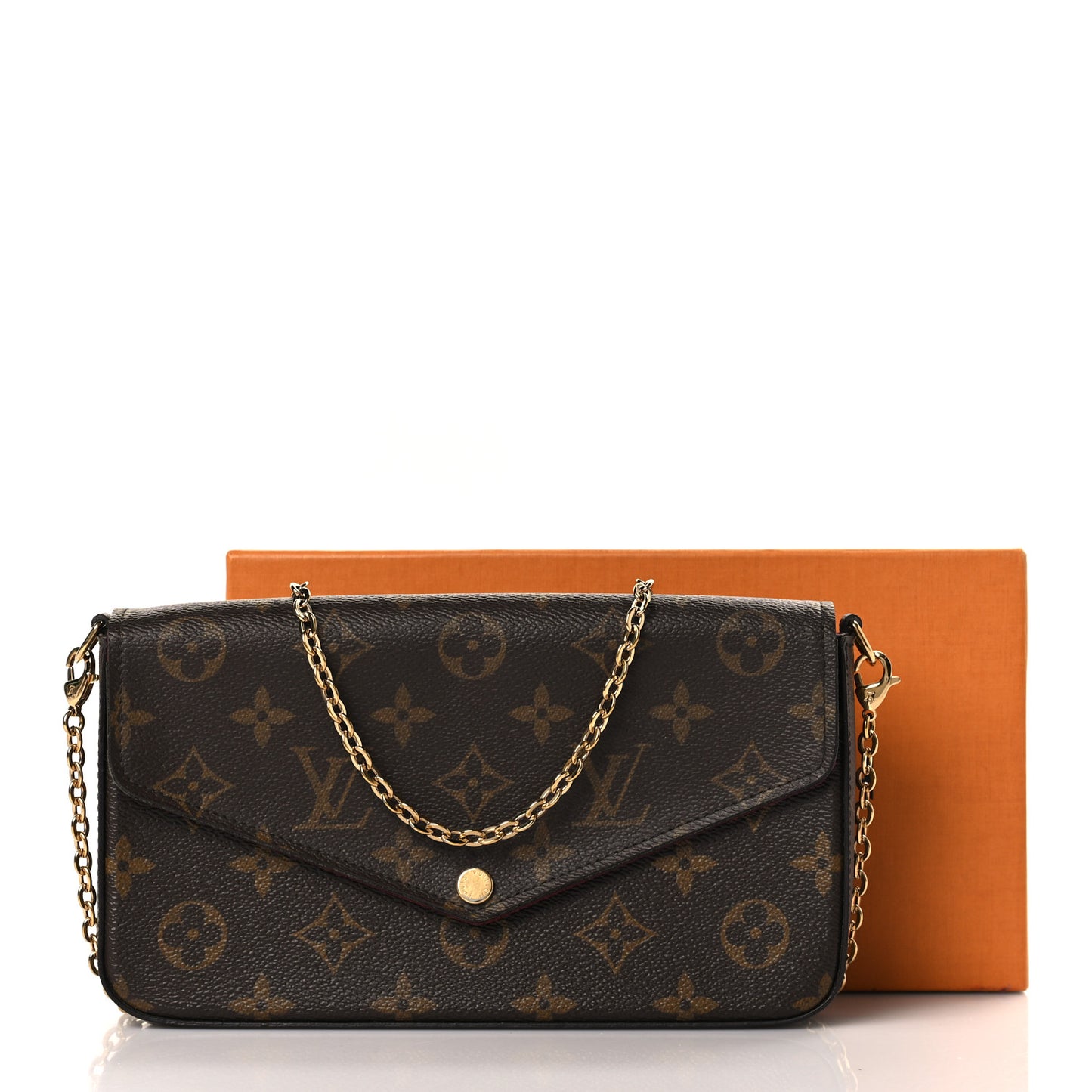 Monogram Pochette Felicie Chain Wallet Fuchsia