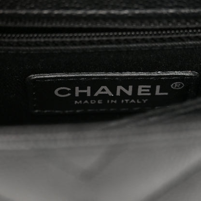 Chanel Caviar Chevron Quilted Mini Coco Handle Flap So Black 6 of 11