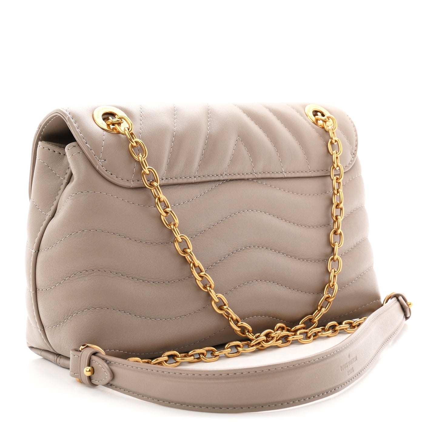 Calfskin LV New Wave Chain Bag Taupe
