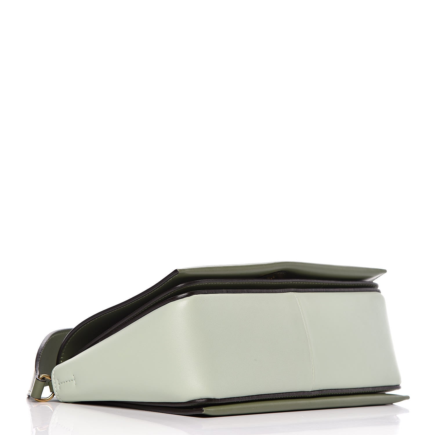 Celine Shiny Smooth Calfskin Medium Frame Shoulder Bag Olive Pastel Green 4 of 9