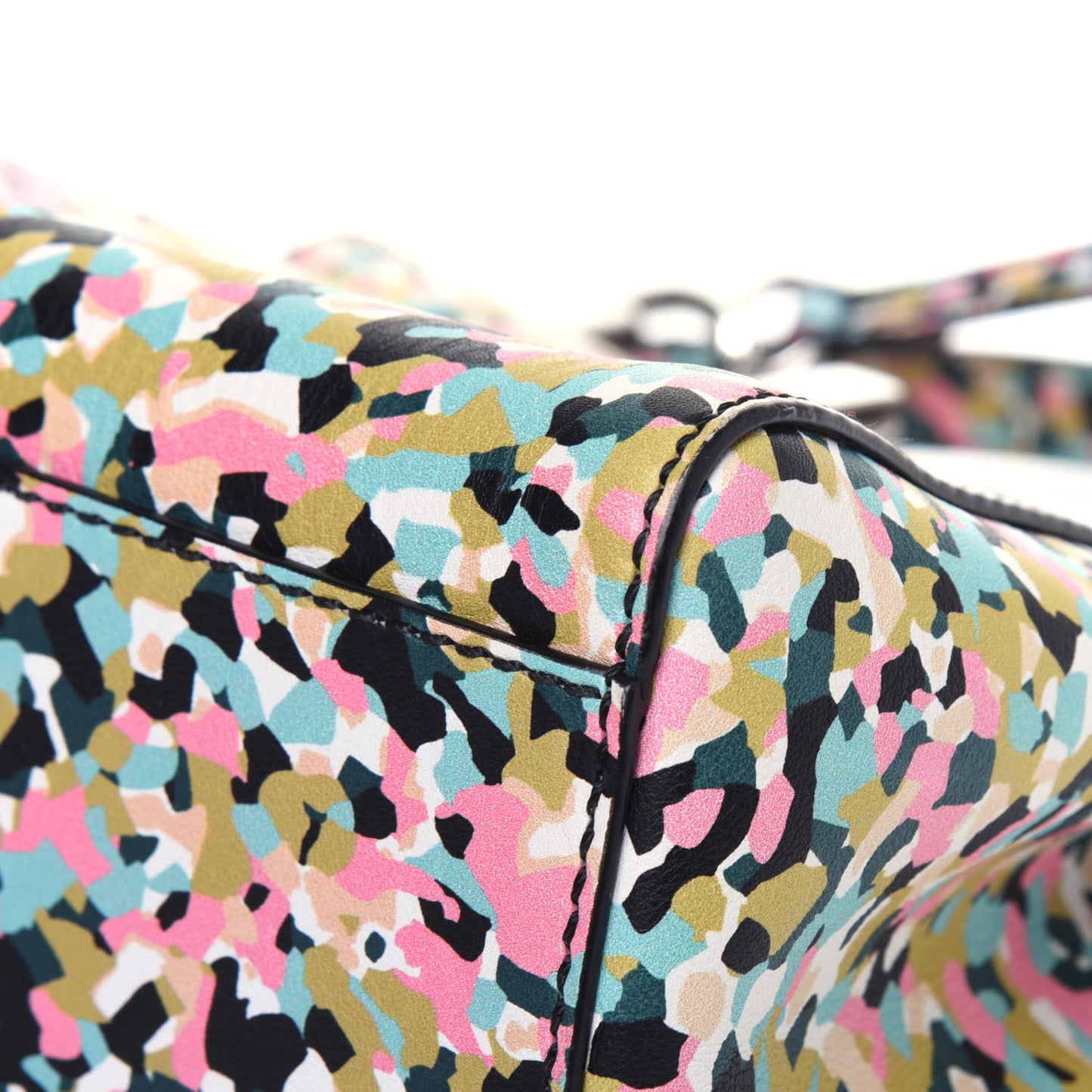 Vitello Seta Plexiglass Granite Mini Peekaboo Iconic Satchel Multicolor