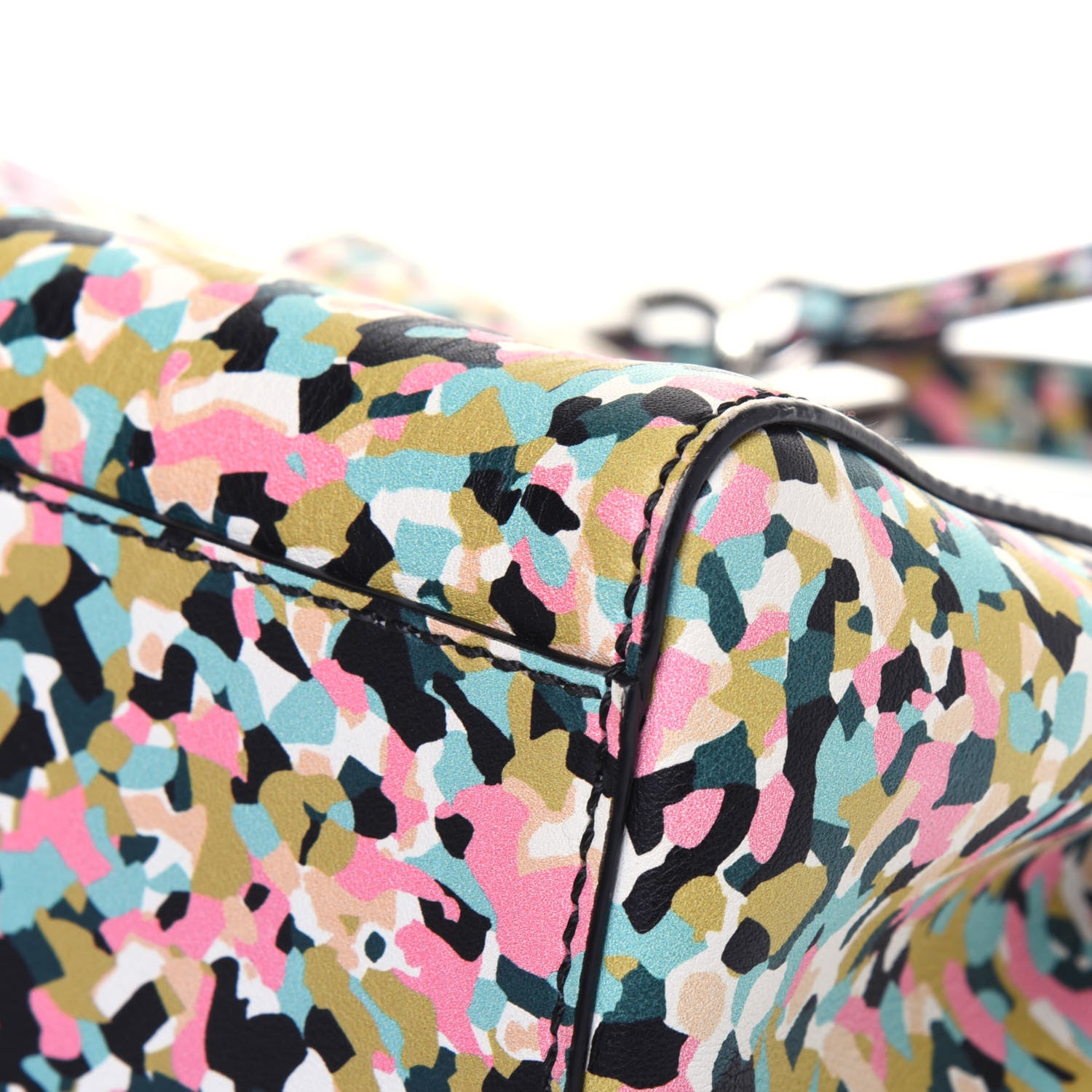 Fendi Vitello Seta Plexiglass Granite Mini Peekaboo Iconic Satchel Multicolor 14 of 15
