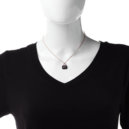 Hermes 18K Rose Gold Black Jade Constance Amulettes Pendant Necklace 2 of 7