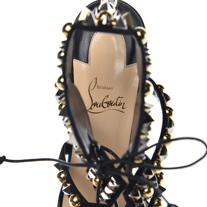 Christian Louboutin Shiny Nappa Studded Kaleikita 100 Sandals 39.5 Black 6 of 10