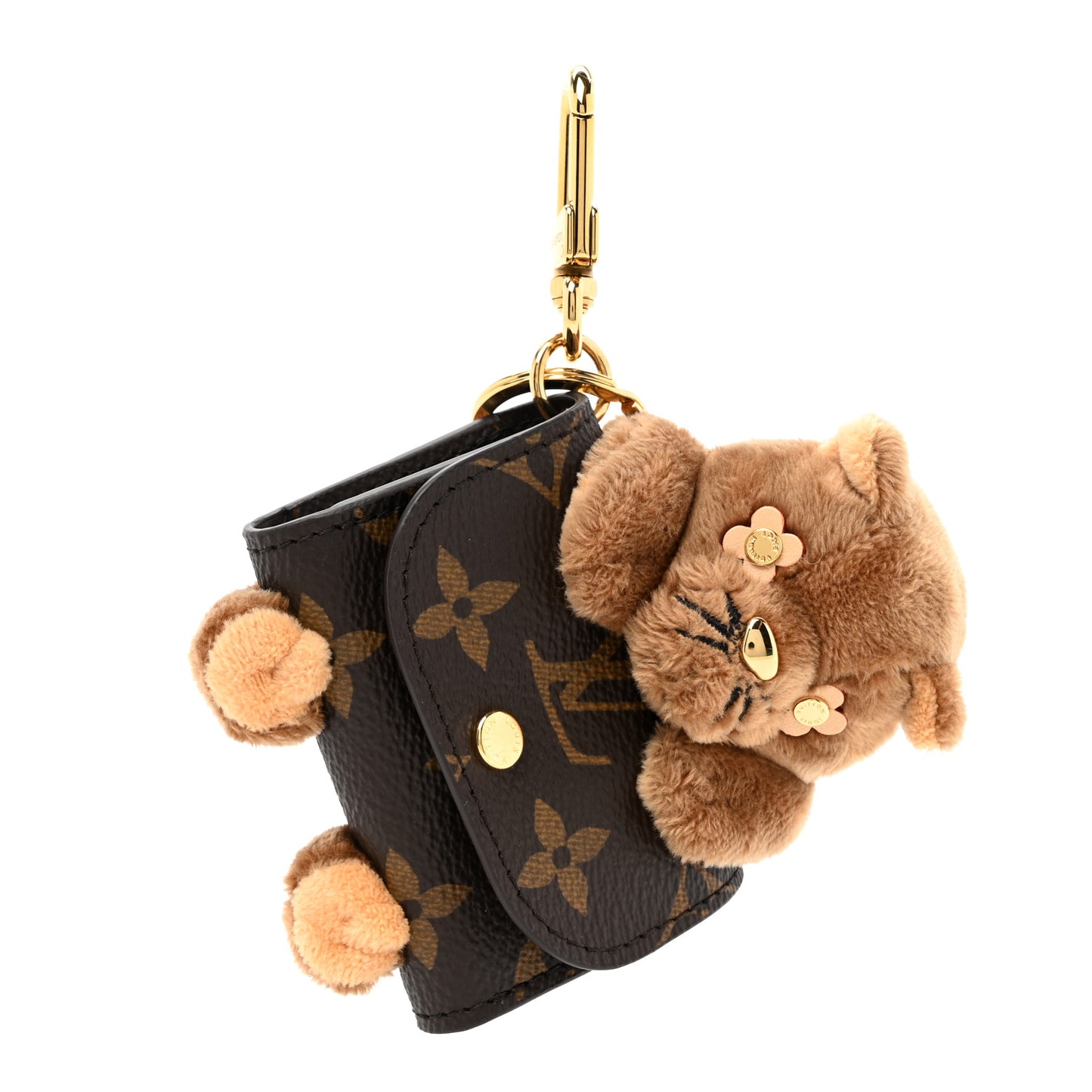 Monogram Cute Cat Pouch Earphones Case